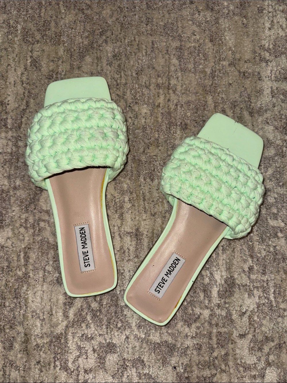 Steve Madden Mint Green Braided Slide Mules